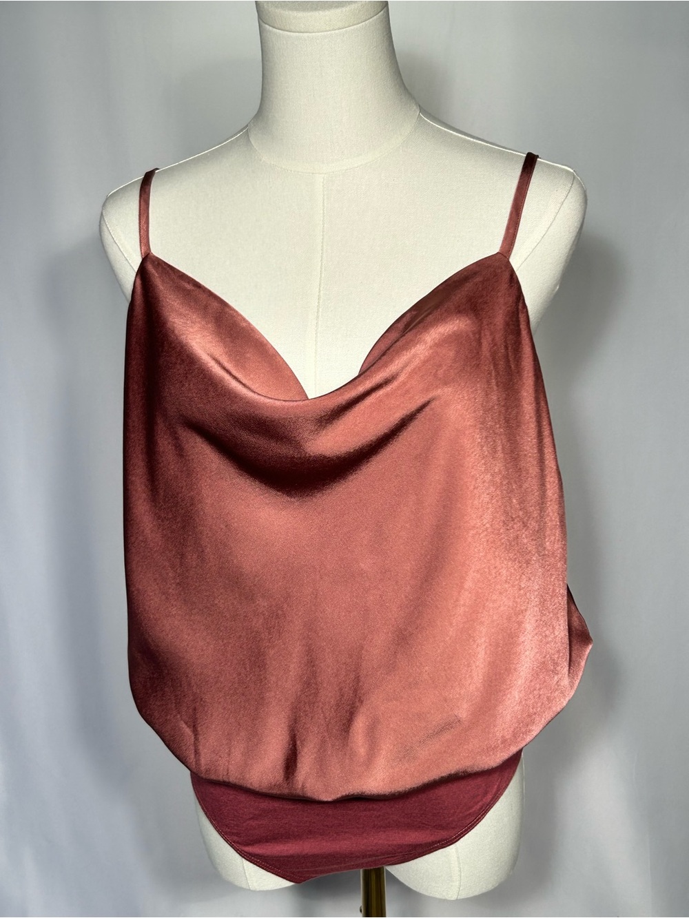 Kaileigh Satin Cowl Camisole - Rusty Rose